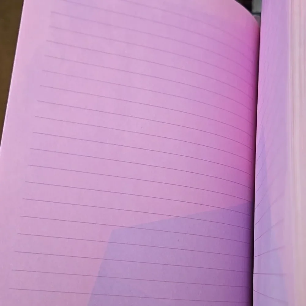 Footprints journal hardcover Inspiration Book jot notes pink and colorful pages
